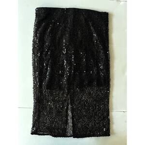 J Crew Collection Sequin Sheer Midi Skirt Women 4 Black Whimsigoth Disco Coquet